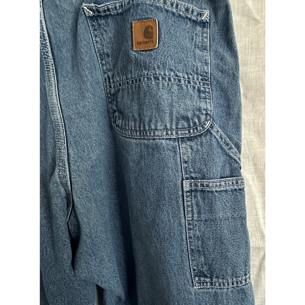 Carhartt Dungaree Fit Carpenter Jeans Mens 40x30 Blue Workwear Denim Pants